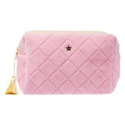 Terry Quilted Make-Up Pung Stor Bubblegum Rosa M/Pale Yellow