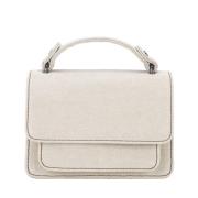 Strukturert Mini Crossbody-veske i Off-White Denim