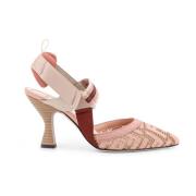 Mesh Slingback med FF Broderi