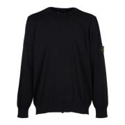 Sort Strikket Crewneck Genser