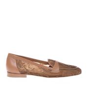 Tan petal mesh loafer