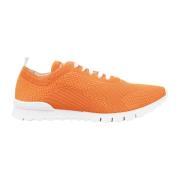 Oransje Bomull Elastan Skinn Sneakers