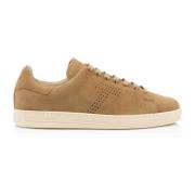 Beige Sneakers Luksus Perforert T-logo