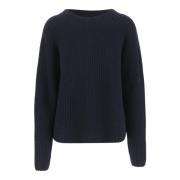 Bomull Kasjmir Crew Neck Sweater Navy