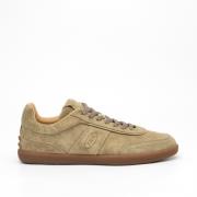 Stilige Beige Semskede Sneakers