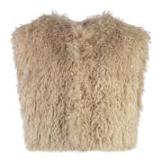 Faux Fur Waistcoat with Pockets