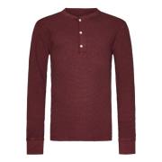 Rød Henley Sweatshirt for Menn