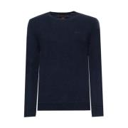 Menns Solid Sweater med Ribbed Hems