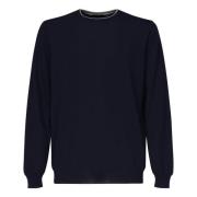 Crew Neck Genser med Ribbed Detaljer