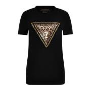 Trekantet Logo Rhinestone T-skjorte