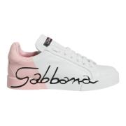 Hvit Rosa Portofino Lave Top Sneakers