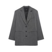 Stripete Oversized Ullblanding Blazer