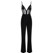 Svart Blonderbrodert Jumpsuit