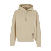 Beige Logo Hoodie Bomullsgenser