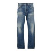 Vintage Blå Straight Cut Jeans