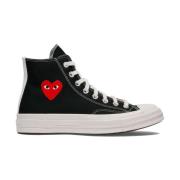 Canvas Sneakers med Heart Print