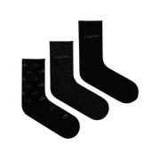 Sort Bomull Crew Socks 3-Pakke