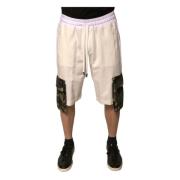 Casual Cargo Bermuda Shorts med Snøring