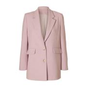 Avslappet Blazer i Bleket Mauve Melange