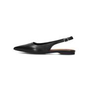 Svart Skinn Slingbacks Hermine 101