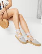 Love Moschino lace up espadrilels in grey