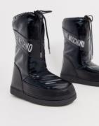 Love Moschino peace logo snow boots-Black