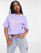 adidas Originals boyfriend fit logo t-shirt in purple