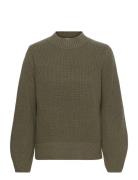 Slfleslie Ls Knit O-Neck B Khaki Selected Femme