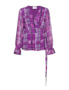 Eila Wrap Blouse Purple Just Female