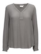 Amber Blouse Ls Grey Kaffe