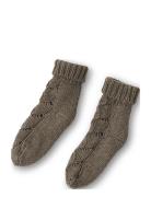 Ardette Knitted Pointelle Socks 17-18 Brown That's Mine