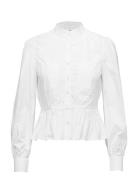 Double Pocket Peplum Blouse White FRAME