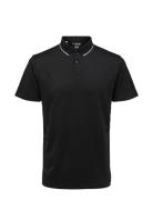 Slh Leroy Coolmax Ss Polo B Black Selected Homme