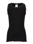 Silk Top W/ Lace Black Rosemunde Kids