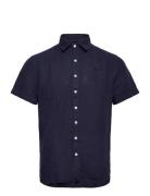 Linen Shirt Short Sleeve Navy Sebago
