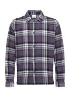 Big Checked Heavy Flannel Overshirt Patterned Knowledge Cotton Apparel