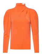 Slffenja Ls T-Neck Top B Noos Orange Selected Femme