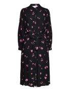 Slfwalda Ls Aop Midi Dress Black Selected Femme