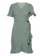 Onlolivia S/S Wrap Dress Wvn Noos Green ONLY