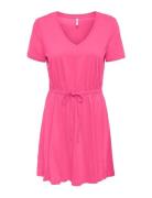 Onlmay S/S V-Neck Short Dress Jrs Noos Pink ONLY