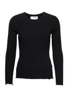 Slfanna Ls Crew Neck Tee S Noos Black Selected Femme