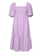 Cheri Solid Dress Purple A-View