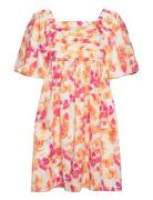 Slfdorita 2/4 Aop Short Dress B Orange Selected Femme