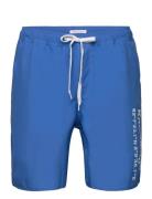 Swim Shorts With Elastic Waist And Blue Knowledge Cotton Apparel