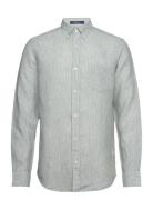 Reg Linen Stripe Shirt Khaki GANT