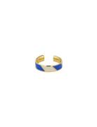 Striped Candy Ring Blue Design Letters