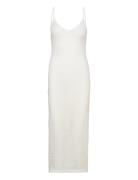 Long Openwork Knitted Dress White Mango