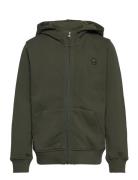 Badge Zip Hood Sweat - Gots/Vegan Khaki Knowledge Cotton Apparel