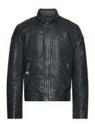 Leather Racer Jacket Black Superdry