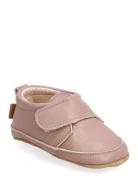 Luxury Leather Slippers Pink Melton